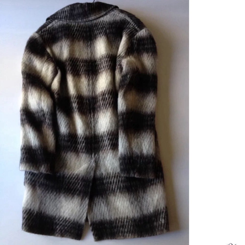 BB DAKOTA WOOL COAT STRIPED GRAY BROWN PLUS SIZE - Picture 2 of 3